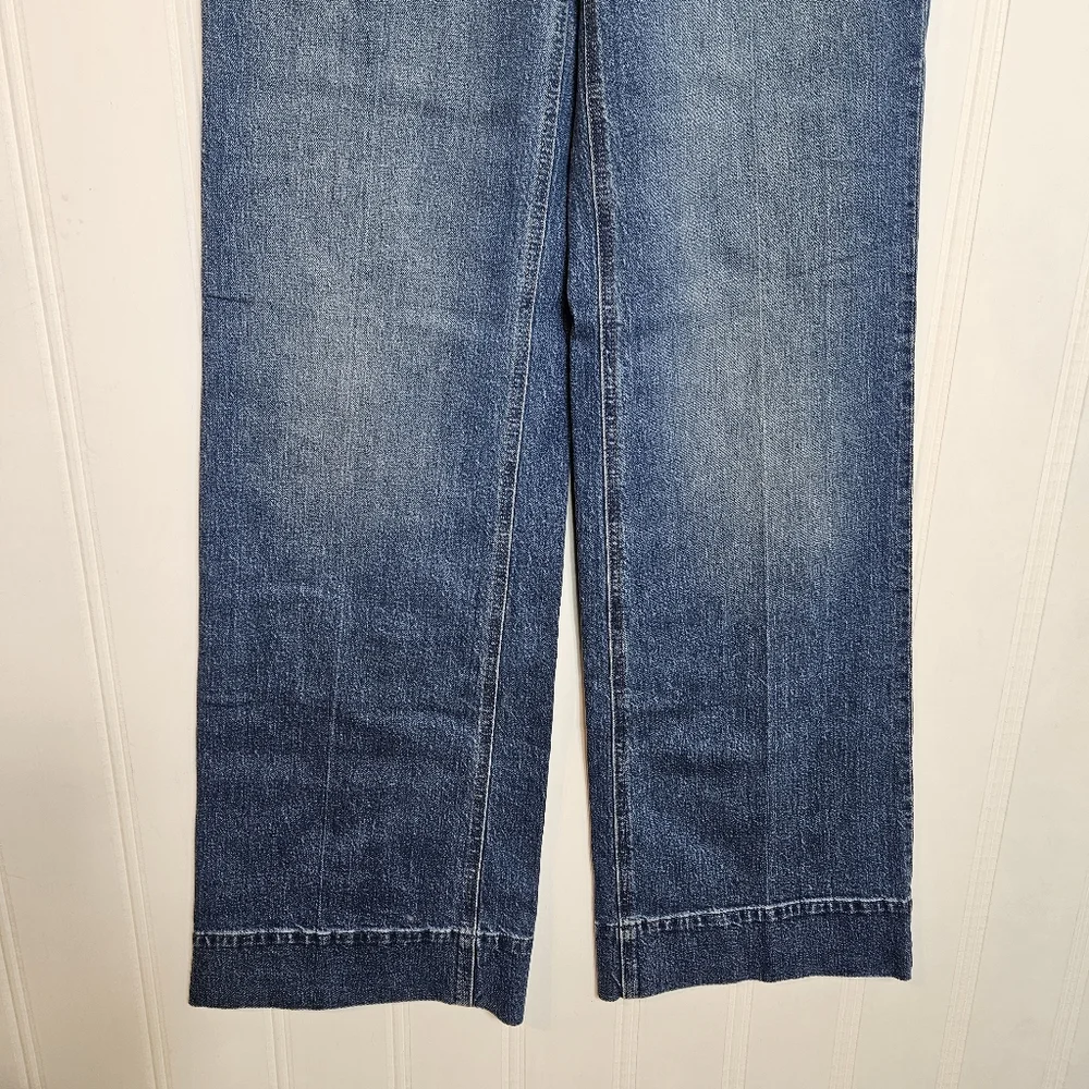 J.Crew Wide Leg Jeans 25T High Rise Tall Stretch Blue Denim Classic Fit NWT